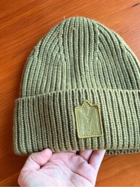 Mackage Olive Green Rib Knit Beanie Hat
